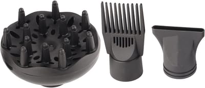 Haardroger Diffuser Opzetstuk - Professionele Haarstyling - Krullen Stylen - Hittebestendig ABS - 3 Delig - Zwart