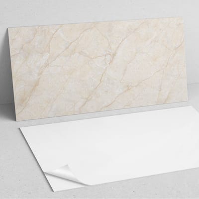 Coloray Wandpanelen Zelfklevend - Elegant marmerpatroon PVC Wandpaneel - 100 cm x 50 cm - Romig Wandbekleding Zelfklevend - 1 stuk - Texturen Wandpanelen Zelfklevend - Wandpaneel Keuken - Wandpanelen Badkamer