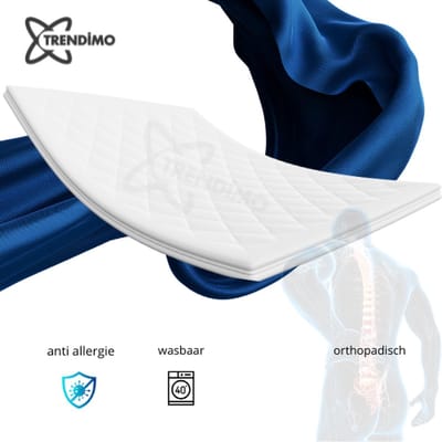 TRENDIMO Topdek Matras Topper Deluxe- Bamboe Hybrid Topper 12cm dik - 80x200 Topdekmatras Orthopedisch