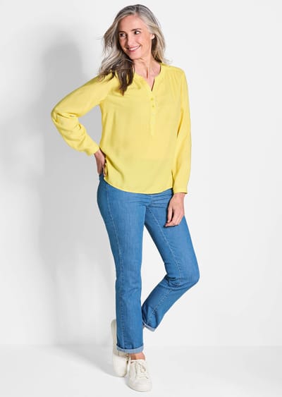 Goldner Tuniek Elegante viscose blouse met V-hals