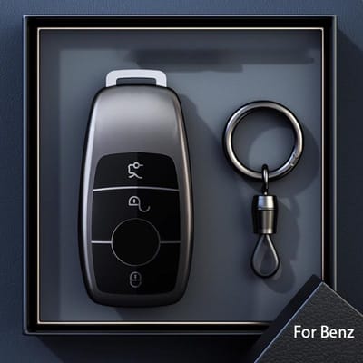 Gris Titane Pour Mercedes Benz Classe E C S Glc E200 E400 E63 W213 S550 S560 C260 A200 Housse de Protection pour Clé de Voiture Intelligente à Distance Fob gray