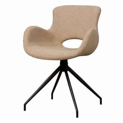 Tower Living Eetkamerstoel Campo - Lichtbruin Stof - 58x58x82cm