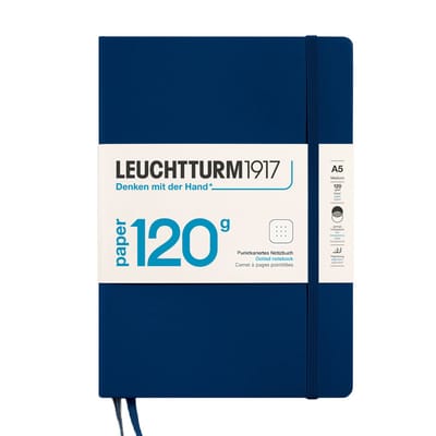 Leuchtturm1917 notitieboekje 120g edition medium a5 dotted, marine blauw