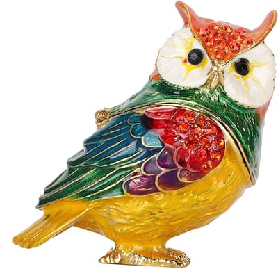 Unieke Uil Beeldje Sieraad Doosje - Draagbare Sieraden Organizer voor Thuis en Kantoor, Decoratief Ornament en Handgemaakt Cadeau
