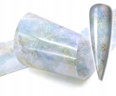 Frezarkowo Serie - Transferfolie voor Nagels - Marmer - 100x4cm - Pastelblauw