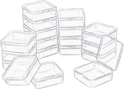 Cosensi - Transparante opbergdozen - Mini plastic opbergboxen - Ideaal voor knutselen - 18 stuks - Kleine opslag voor sieraden en kleine items