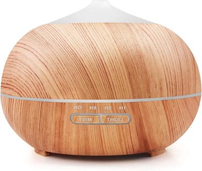 400ml Ultrasone Aromadiffuser voor Geurolieën en Aromatherapie - Elektrische Luchtbevochtiger met 7 Kleuren Ledlampjes voor Thuis, Slaapkamer, Kantoor, Yoga en SPA