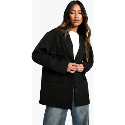 boohoo Dames Geweven Slouchy Oversized Zak Blazer | Zwart | Maat: 36