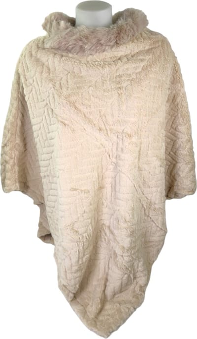 Qischa® - Dames Poncho - Mantel - Winter poncho - One size - beige