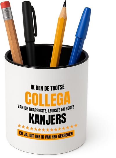 Hacebo® - Trotse collega Pennenbakje - Collega - een collega - pennenhouder - werk - afscheidscadeau - verjaardagscadeau - kado - Pennenbakje zwart
