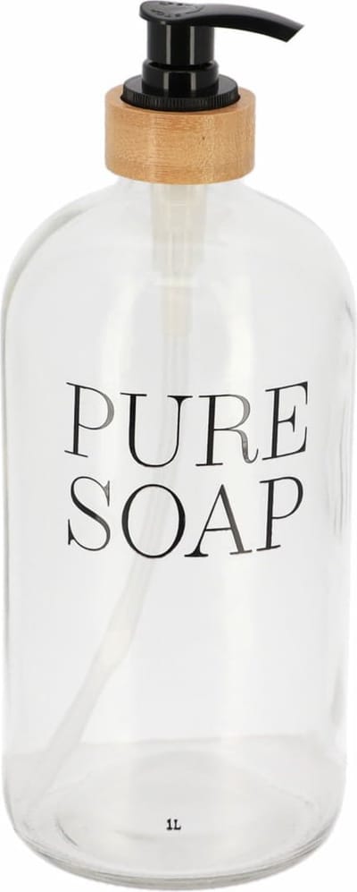 Tendance Zeeppompje - 1L - glas / bamboe - rond - pure soap - vrijstaand