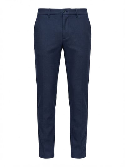 OMBRE Broek - Slim Fit - Rits - Effen Marine L