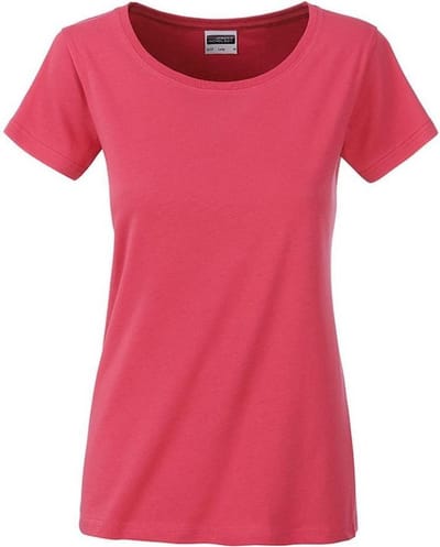 James and Nicholson Dames/dames Basic Organic Katoenen T-Shirt (Framboos)