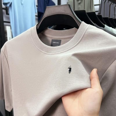 Heren O-hals T-shirt Mode Effen Kleur Spurs Borduurwerk Korte Mouw Zomer Klassiek Casual Sport Trend Herenkleding XL black