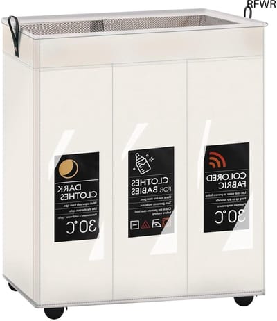 RFWR® Wasmand met 3 Vakken - Opvouwbare Wassorteerder met Wielen - Voor Badkamer, Babykamer en Slaapkamer
