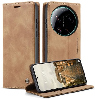 CaseMe Hoesje - Geschikt voor Xiaomi 17 Ultra Hoesje - CaseMe 013 Book Case - Bruin