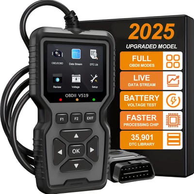 PolkaHome® Een Professionele Geavanceerde OBDII/EOBD Auto Diagnose Scanner, Batterij Tester, I/M Klaarheid Status, en Foutcode Verwijderaar, Compatibel met Alle OBD II Protocol Voertuigen, Geen Batterij Vereist.