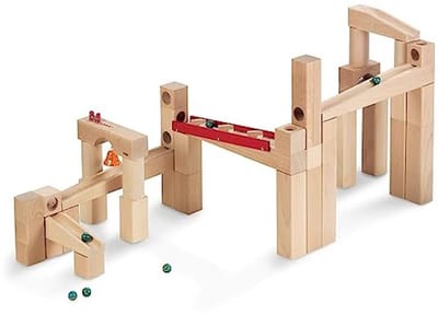 Grote Kogelbaan Bouwset – 42 Houten Delen voor Creatief Spelen en Experimenteren