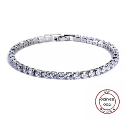 Tennis Armband Zilver Verguld - Zirkonia stenen 4 MM - Lengte 17 CM - Tennis Bracelet - Sieraden