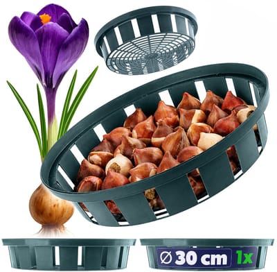 KADAX plantmand Ø 30 cm voor bloembollen, kunststof plantenbak, woelmuizenbescherming voor tulpen, narcissen en andere bolgewassen, zaaibak