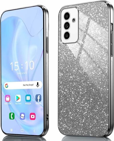 Geschikt voor Samsung S23 FE 5G - Flexibele Zachte Siliconen Hoesje - Glitter - Back Cover Case - Zwart