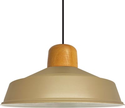 Bamyum Asletl-H Hanglamp Eettafel Hout Ø41 cm, Industriële Vintage Hanglamp, Beige Metalen Pendelarmatuur