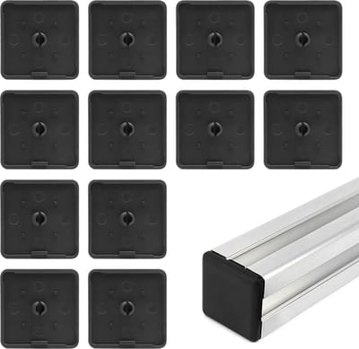Dailygoods- Buisstop 12 Stuks - Eindkappen voor Aluminium Profielen - Kunststof Zwart - 40 x 40 mm - Eenvoudig te Installeren - Geschikt voor EU 2020 - Eindkap