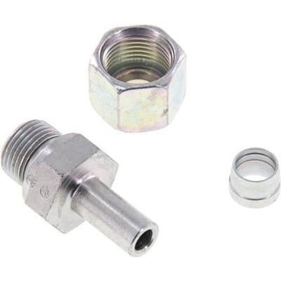 10S & G3/8'' Verzinkt Stalen Rechte Draaidoorvoer Buitendraad 630bar NBR Verstelbaar ISO 8434-1 [2 Stuks]