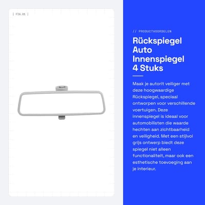Dailygoods- Innenspiegel voor 3B0857511G - Achteruitkijkspiegel - Dodehoekspiegel - Autospiegel - Auto Spiegel Kind - Schokbestendig