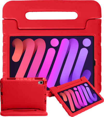 Hoesje - Geschikt voor Apple iPad Mini 6 (2021) - 8.3 inch - 6e Generatie - Kinderhoes Shockproof Bumper - Kidsproof Case - Tablethoes - Kinder Hoes Cover - Rood