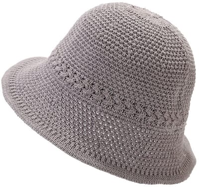VHV-Premium Zonnehoed Dames - UPF 55+ UV-bescherming Strohoed - Opvouwbare Vissershoedje met Brede Rand - Elegant Bucket Hat voor Outdoor Kamperen, Strand en Reizen - Grijs