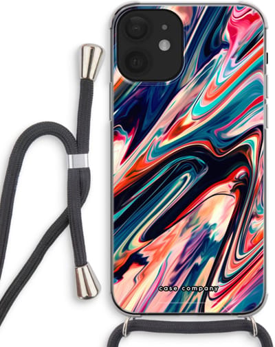 Case Company® - Hoesje met koord geschikt voor iPhone 12 mini hoesje met Koord - Quantum Being - Telefoonhoesje met Zwart Koord - Bescherming aan alle Kanten en Over de Schermrand