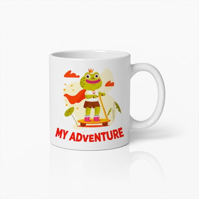 My Adventure Mok 330ml – Schattige Kikker op Step Koffiebeker – Leuk Cadeau voor Kinderen, Natuurliefhebbers & Avonturiers
