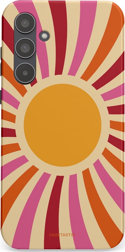 Casetastic Hoesje Geschikt voor Samsung A55 - Stijlvolle Beschermende Duo-layer Case - Retro licht