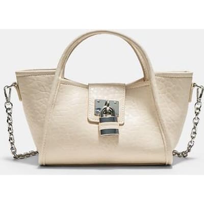 Stradivarius Mini-schoudertas met hangslot  Ecru OS