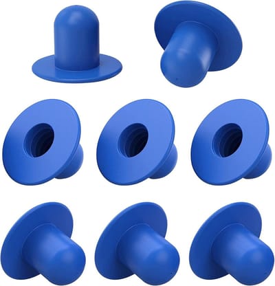 Vervangende Filters voor Zwembad Filterpomp - Set van 8, Blauw - Geschikt voor Intex Zwembaden - Kunststof Bodem Stopper met Zeefgat