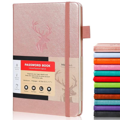 Wachtwoordboek met tabbladen - Compact notitieboek voor wachtwoorden en inloggegevens thuis en op kantoor