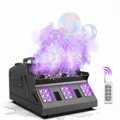 NordHaus Rook- en Bellenmachine - DMX Podiumverlichting - 18 RGB LED's - 1500W Effectmachine - Afstandsbediening & LCD Display