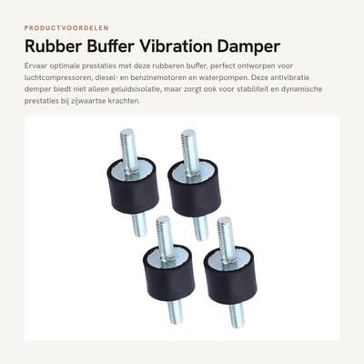 Dailygoods- Rubberen Buffer - Trillingsdemper - Geluidsreductie - Antivibratie - Dempingselement - 20 x 15 mm - Duurzaam ontwerp