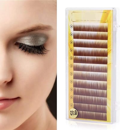 Natuurlijke Valse Wenkbrauw Extensions en Wimpers in Gemengd Bruin, Individuele Wenkbrauwversterker 5-8mm voor een Perfecte Look