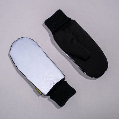 Footsie - Reflecterende wanten voor dames - Dames wanten voor volwassenen - Warme winter wanten - Grijs-Zwart - One size