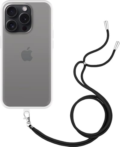 Cazy hoesje met koord geschikt voor iPhone 15 Pro Hoesje met Koord - Flexibele Case - Transparant