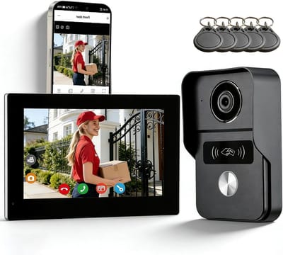 Video Intercom - Deurbel Systeem - Bezoekers Ontvangen - 7 Inch Touchscreen - 23 x 16 x 9 cm - Zwart