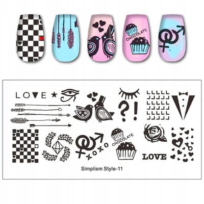 Born Pretty Simplism Style - Nagel Stempel Decoratieplaat - 12x6 cm - Herbruikbaar