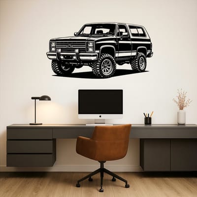 BR2Laser Chevrolet Blazer K5 – Wanddecoratie – Lasergesneden Hout – Autokunst – 75 cm Breed