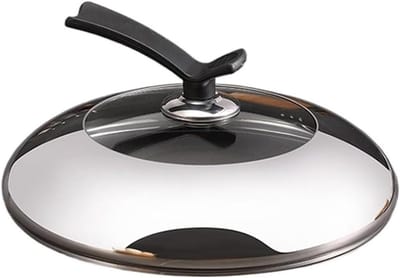 Wok Deksel - Pan Deksel - Koken - Met Glazen Inzet - 26 cm - Zilver