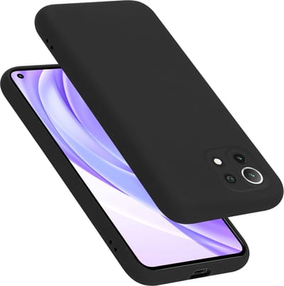 Cadorabo Hoesje geschikt voor Xiaomi Mi 11 LITE (4G / 5G) / 11 LITE NE in LIQUID ZWART - Beschermhoes gemaakt van flexibel TPU silicone Case Cover