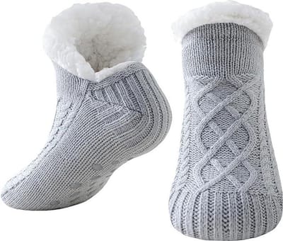 Comfortabele en dikke fleece sokken, geschikt voor zowel mannen als vrouwen, met antislipzolen. Zacht en warm, ideaal om thuis in de winter te dragen. Antislip en duurzaam, ook een perfect verjaardagscadeau.