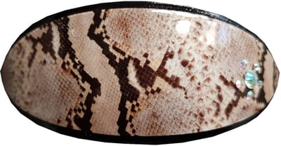 Haarsoires Haarspeld Patentspeld 10cm - Ovaal - Slangenprint - Steentjes - Bruin - Haarspelden voor Dames - Haarklem - Haarclip - Haaraccessoires - Hair Clip - Decoratieve Haaraccessoire
