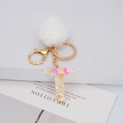 Letter Sleutelhanger A-Z – Luxe Initialen Sleutelhanger met Pompon & Kwastje – Tashanger voor Dames & Meisjes – Accessoire voor Sleutelbos, Handtas, Rugzak & Autosleutel – Persoonlijk Cadeau voor Vrouw, Moeder, Dochter & Vriendin